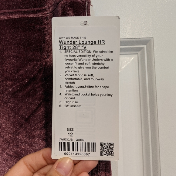 NWT Lululemon Wunder Lounge Velvet Leggings Purple 12 - Picture 9 of 10